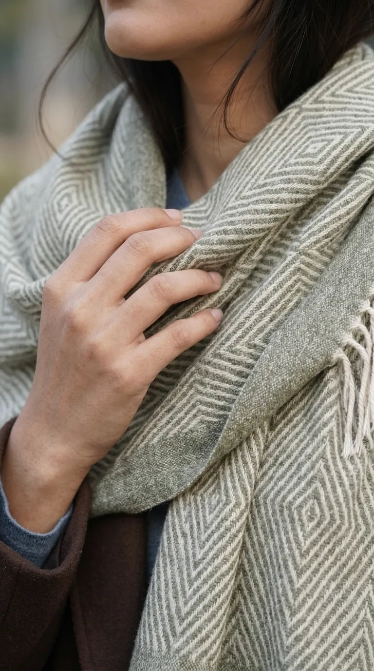 Olive Winter Acrylic Stole PW615840