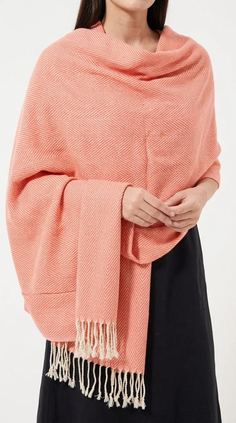 Orange Winter Acrylic Stole PW615925