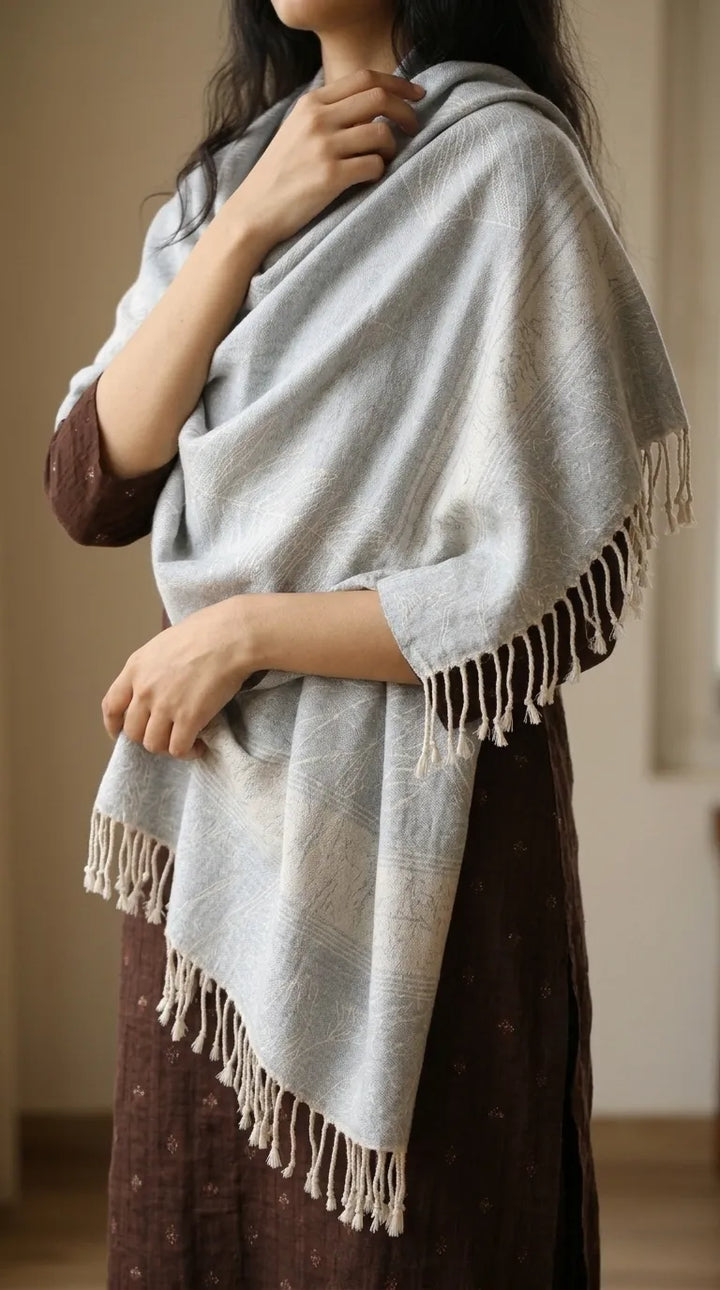 Grey Winter Acrylic Stole PW616107