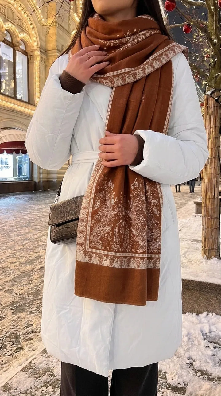 Rust Winter Acrylic Stole PW616421