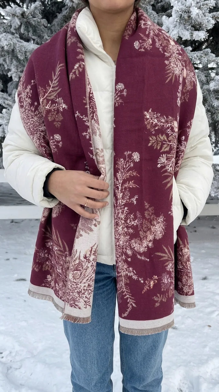 Maroon Winter Acrylic Stole PW616505