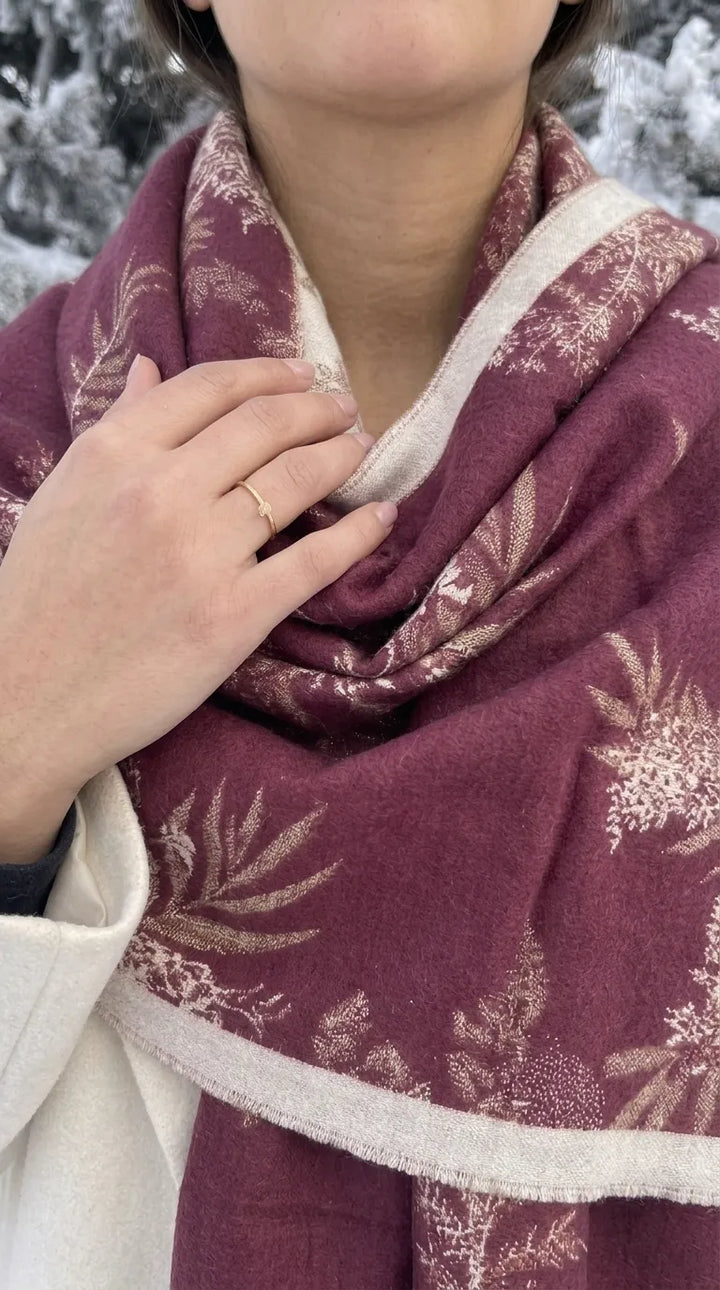 Maroon Winter Acrylic Stole PW616505