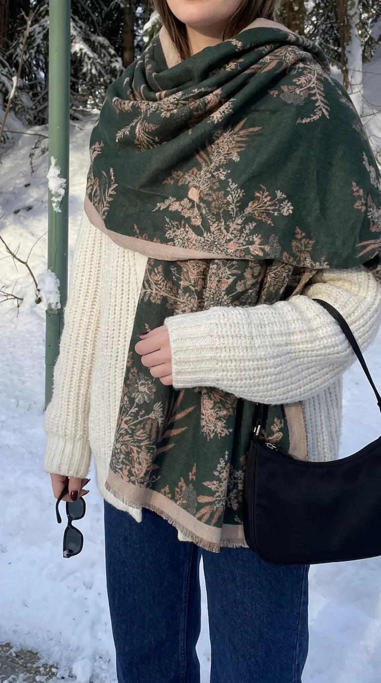 Olive Winter Acrylic Stole PW616540