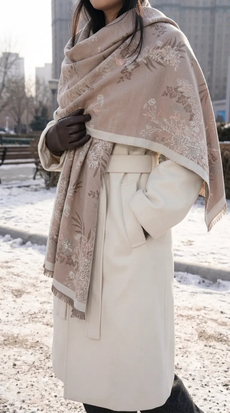Beige Winter Acrylic Stole PW616562