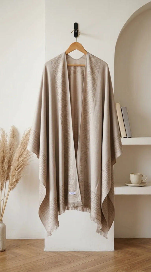 Cream Winter Acrylic Stole PW617408