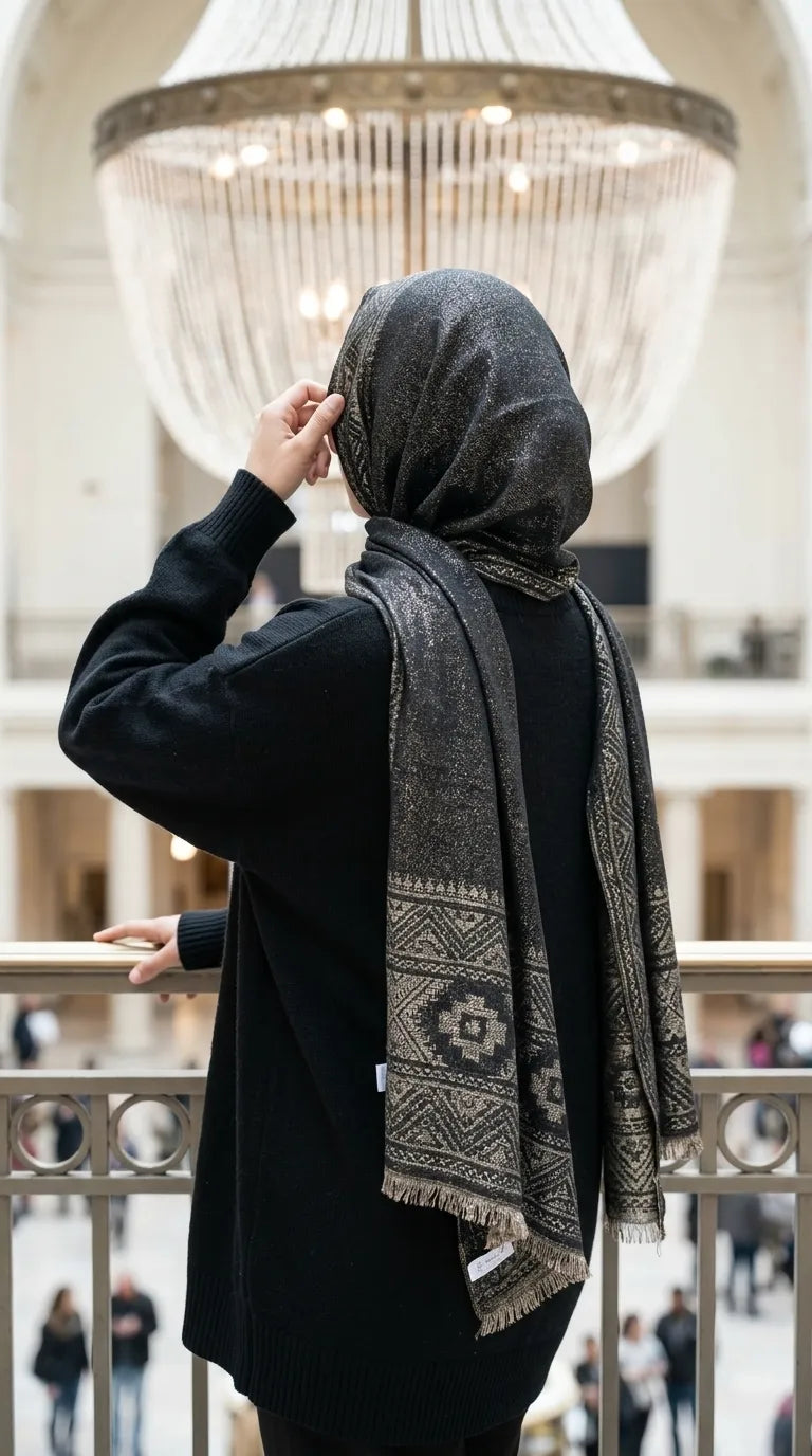 Black Winter Acrylic Stole PW617501