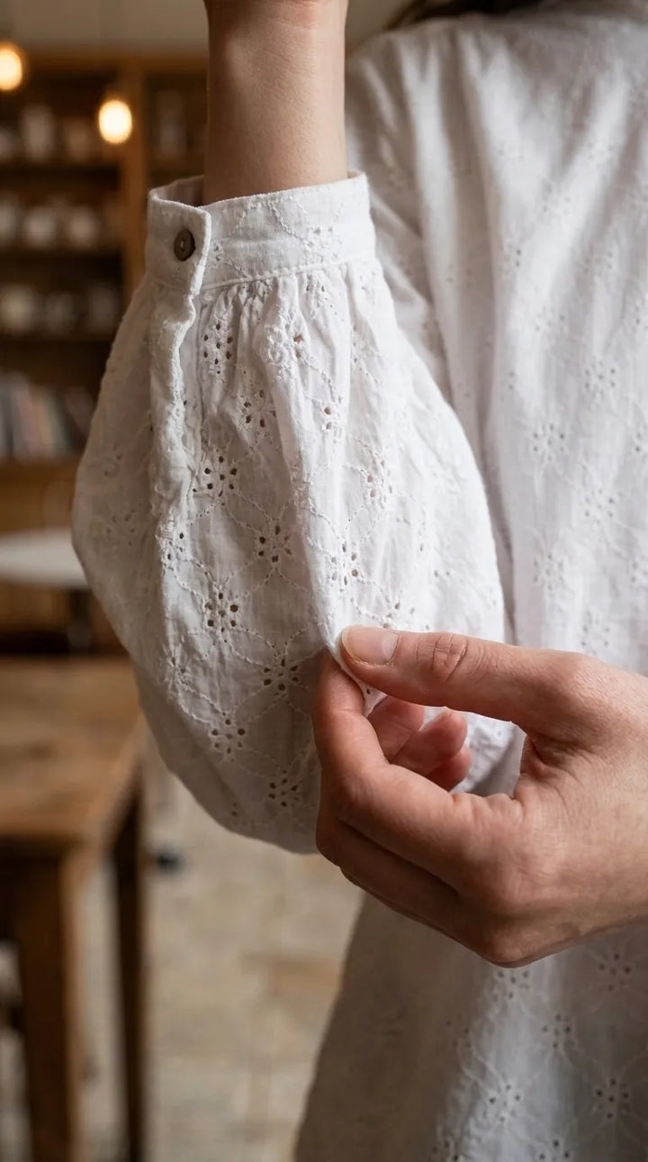 White Embellished Stitched Shirt PW625409