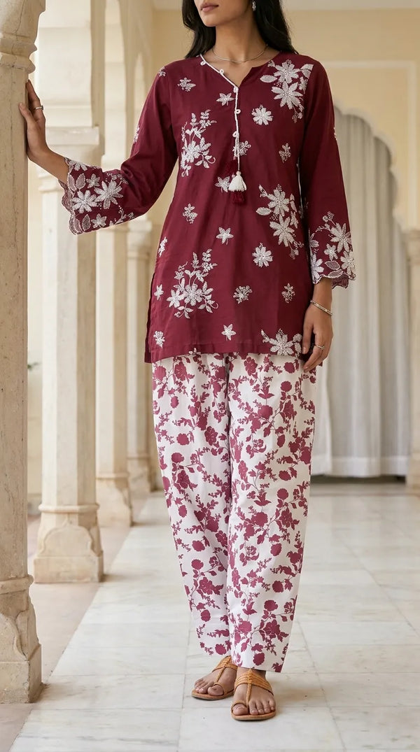 2 PC Embellished Khaddar Stitched Suit PW628805
