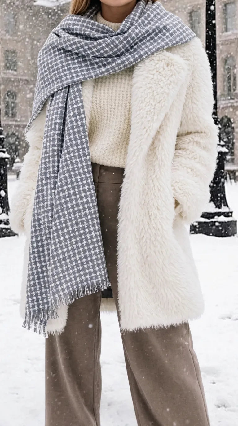 Grey Winter Acrylic Stole PW674707