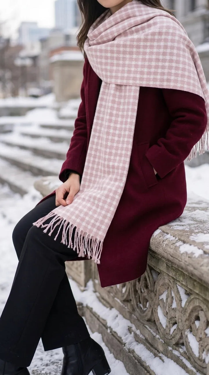 Peach Winter Acrylic Stole PW674723