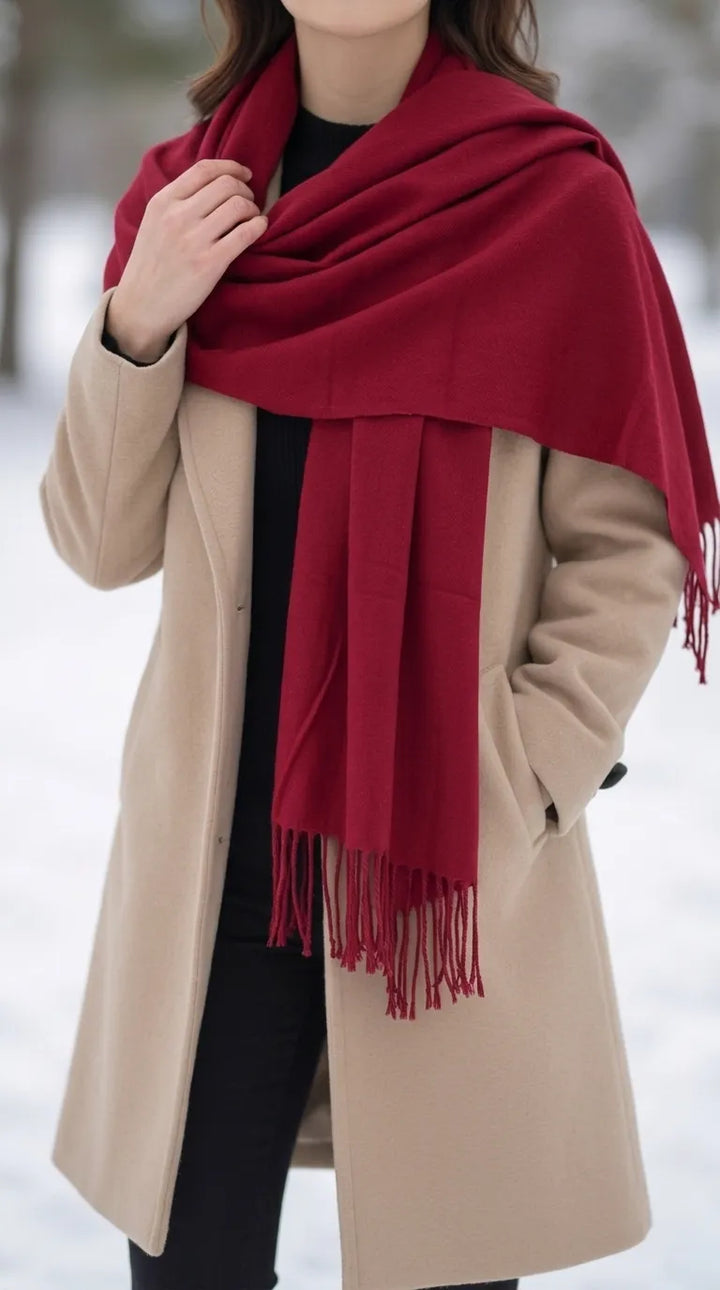 Maroon Winter Acrylic Stole PW674805
