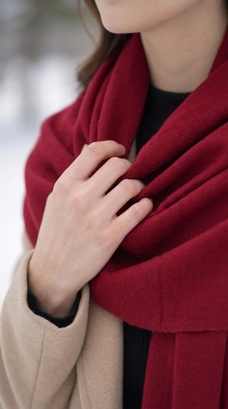 Maroon Winter Acrylic Stole PW674805