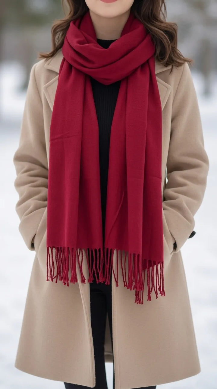Maroon Winter Acrylic Stole PW674805