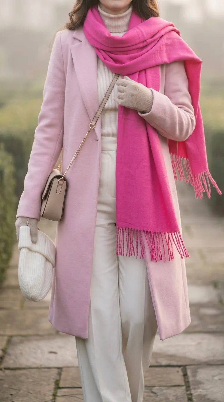 Pink Winter Acrylic Stole PW674818