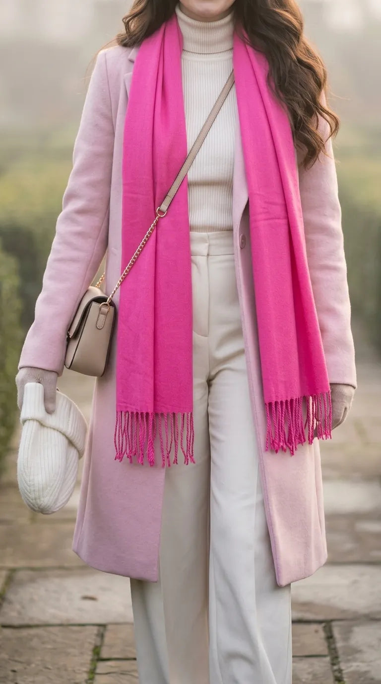 Pink Winter Acrylic Stole PW674818