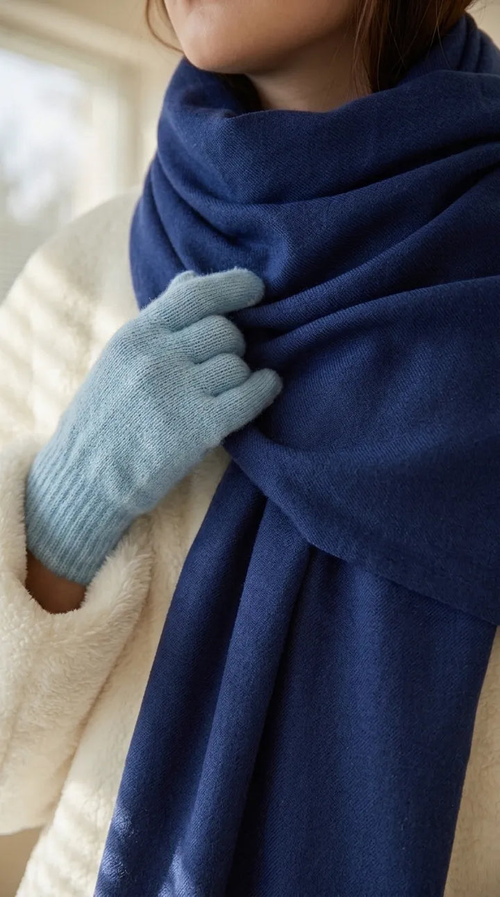 Navy Winter Acrylic Stole PW674848