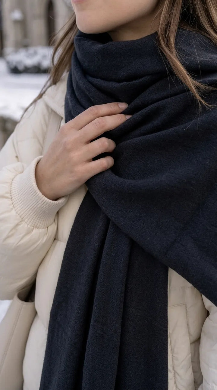 Black Winter Acrylic Stole PW675001