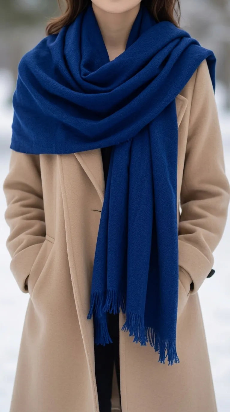 Navy Winter Acrylic Stole PW675048