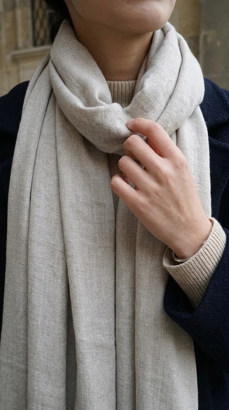 Beige Winter Acrylic Stole PW675062