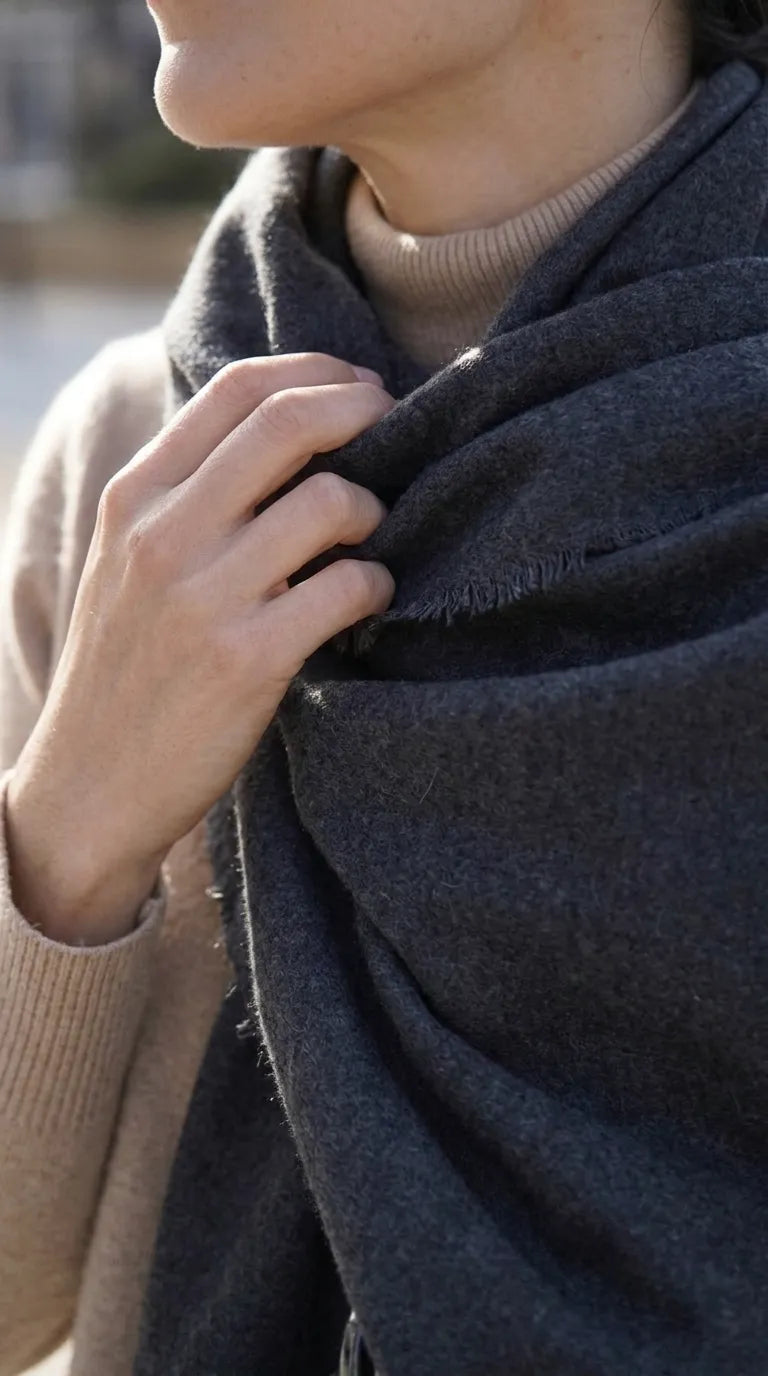 Dk Grey Winter Acrylic Stole PW675095