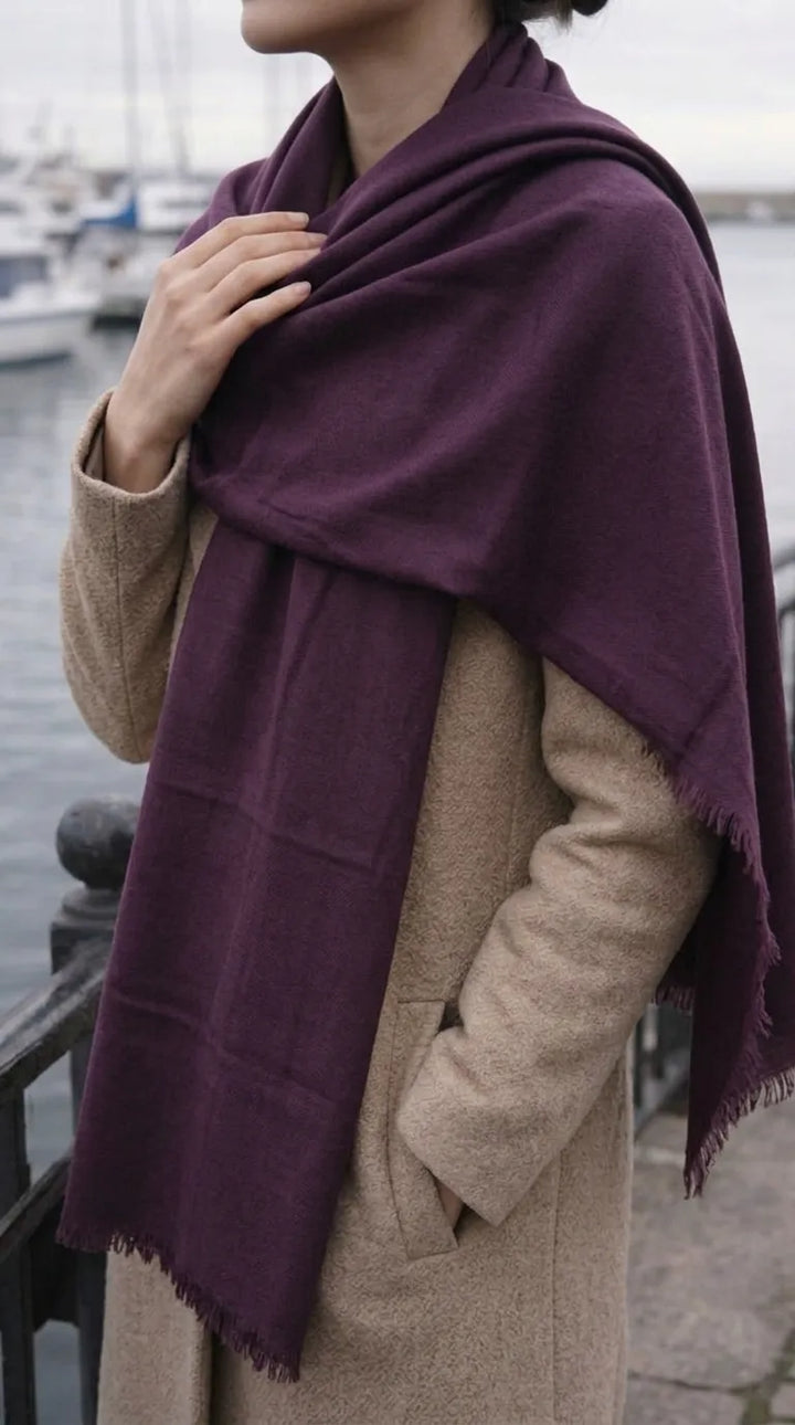 Maroon Winter Acrylic Stole PW675105