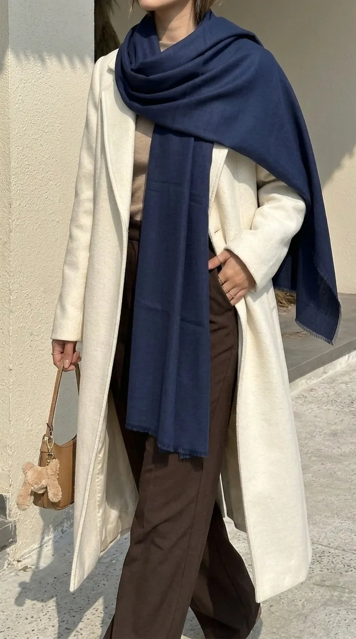 Navy Winter Acrylic Stole PW675148