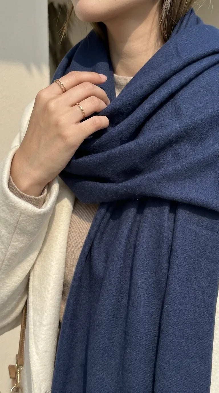Navy Winter Acrylic Stole PW675148
