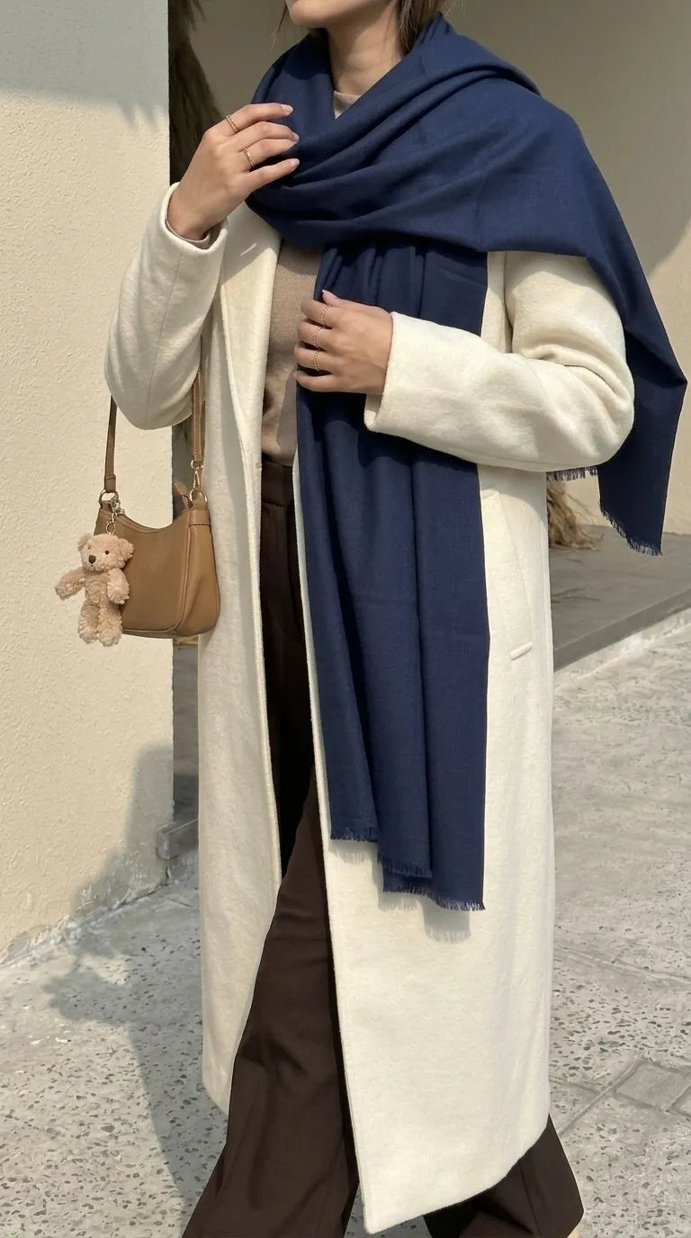 Navy Winter Acrylic Stole PW675148