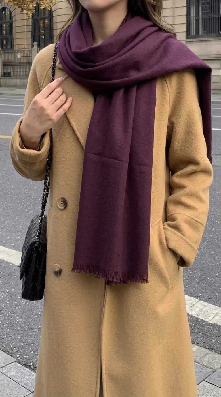 Burgundy Winter Acrylic Stole PW675204