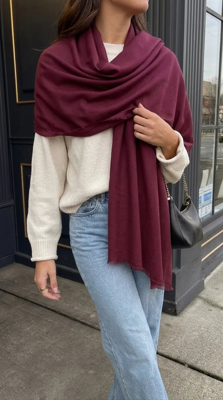 Maroon Winter Acrylic Stole PW675205