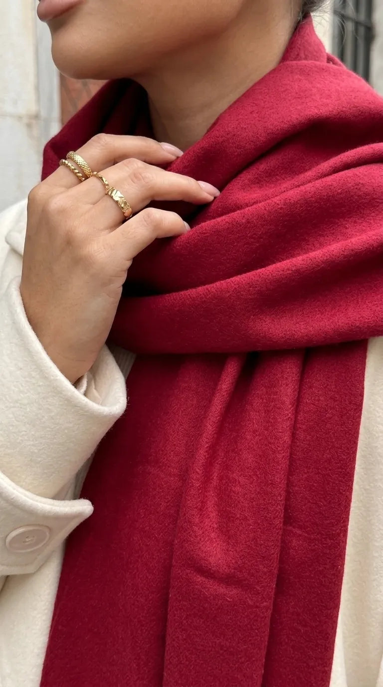 Red Winter Acrylic Stole PW675213