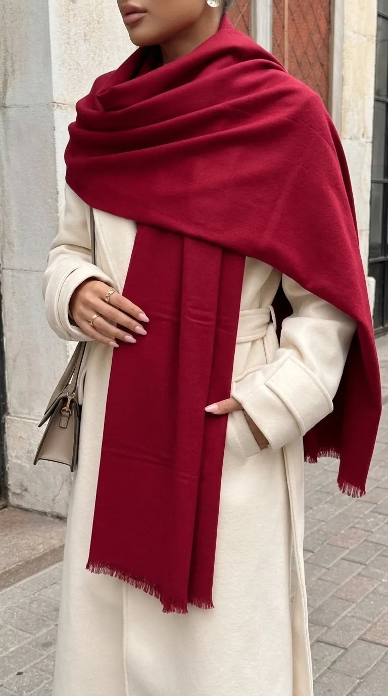 Red Winter Acrylic Stole PW675213