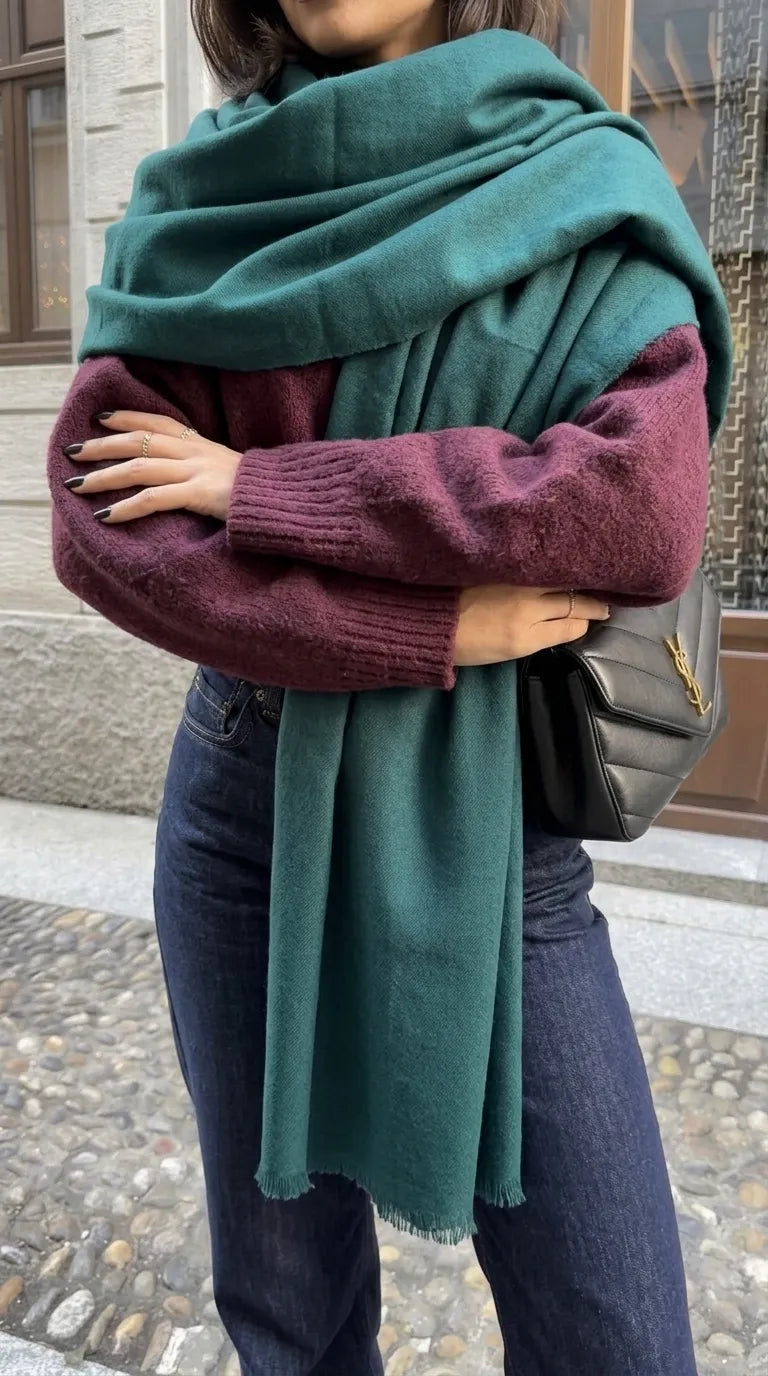 Olive Winter Acrylic Stole PW675240