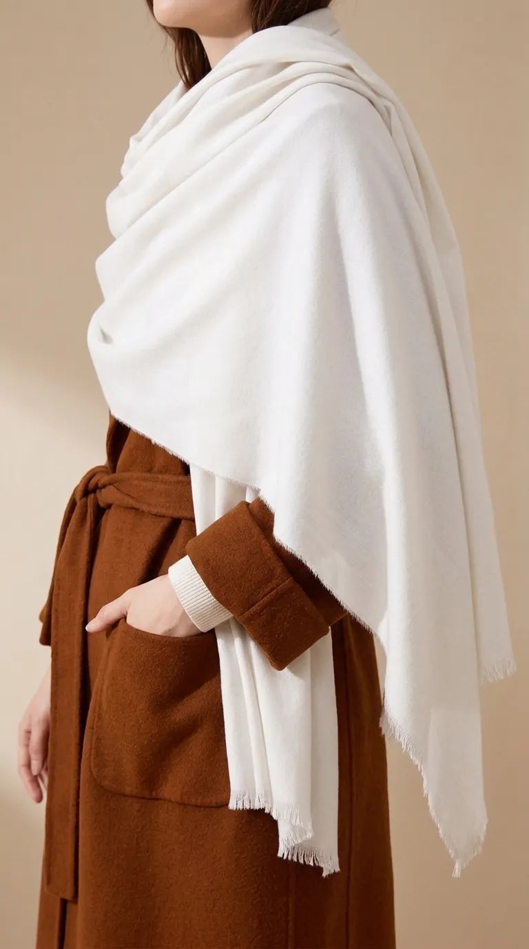 Off White Winter Acrylic Stole PW6752A6