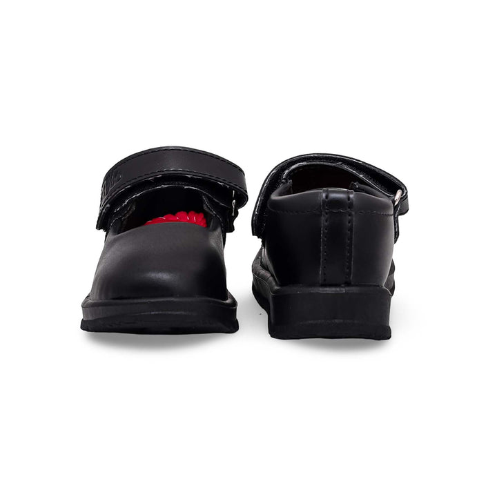 Girls Black Velcro Strap School Shoes SK0049