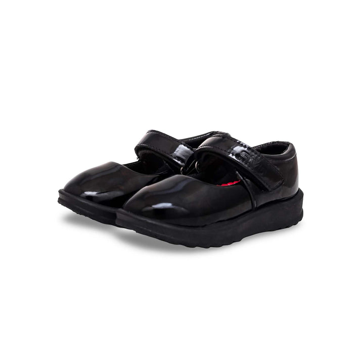 Girls Black Patent School Shoes SK0050