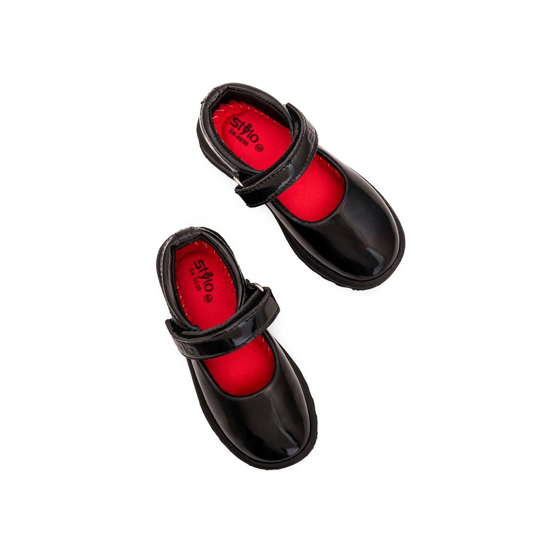 Girls Black Patent School Shoes SK0050