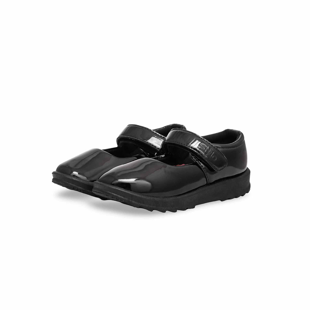 Girls Black Patent School Shoes SK0051
