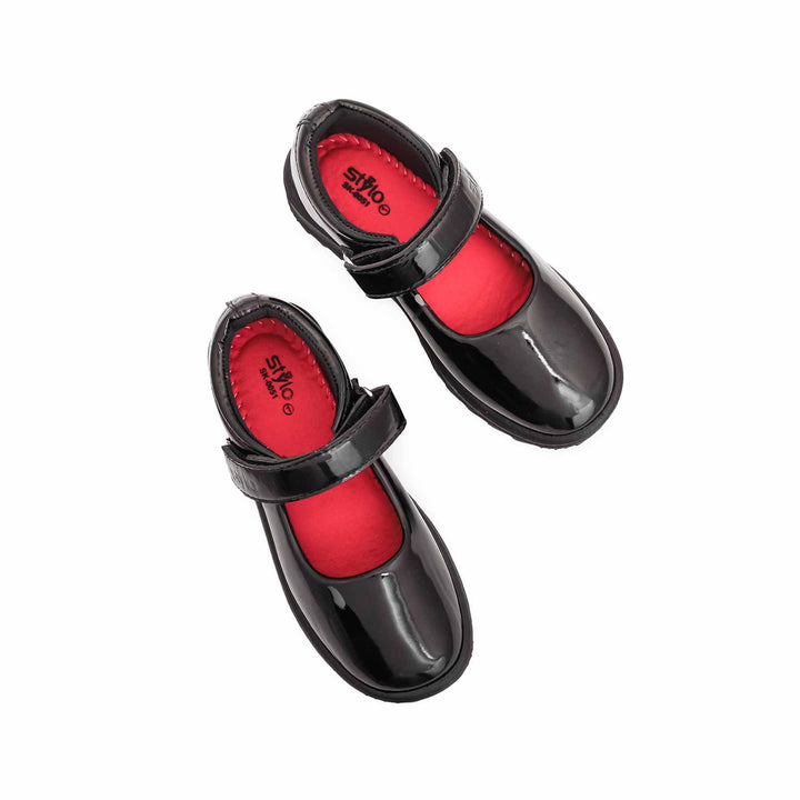 Girls Black Patent School Shoes SK0051