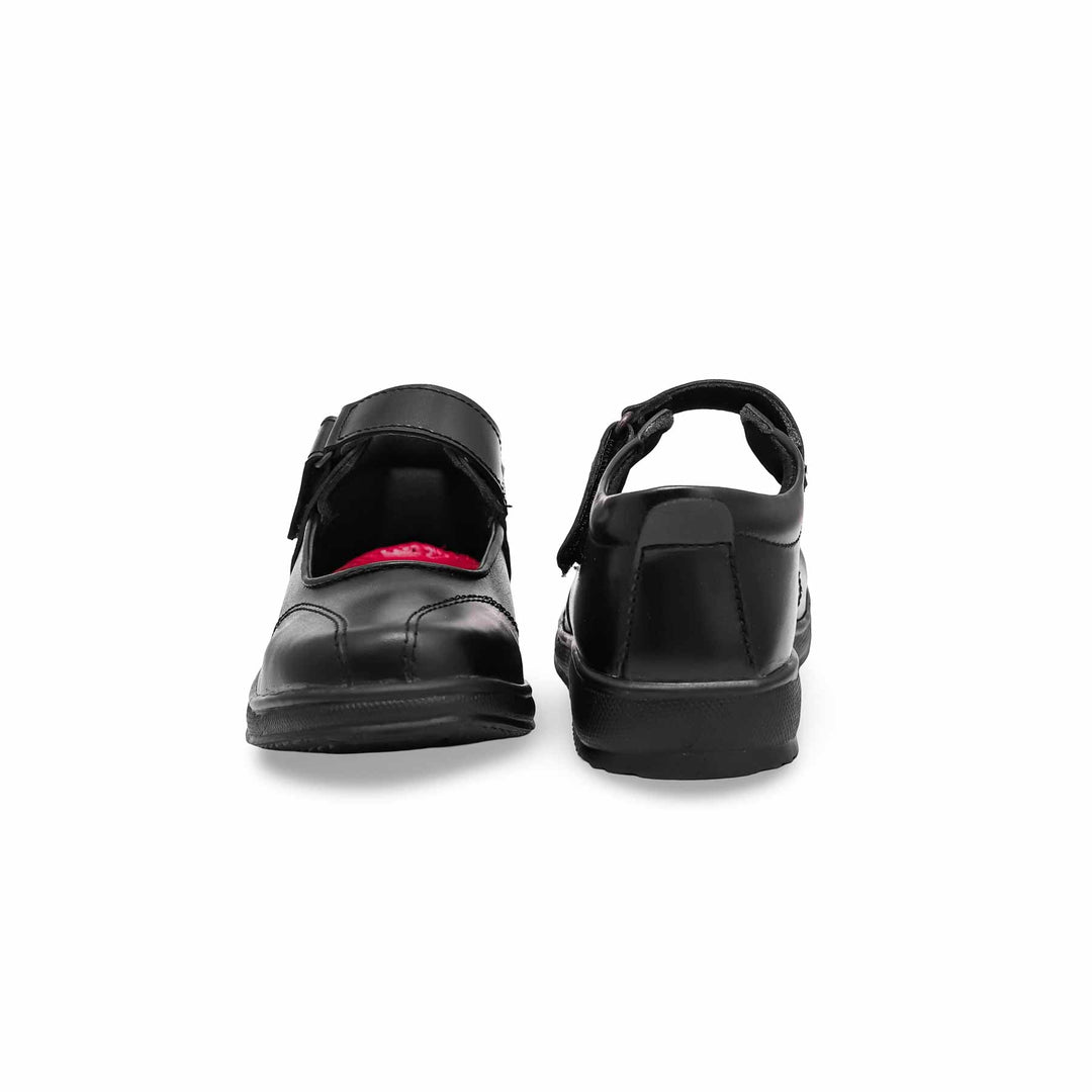 Girls Black Velcro Strap School Shoes SK0053