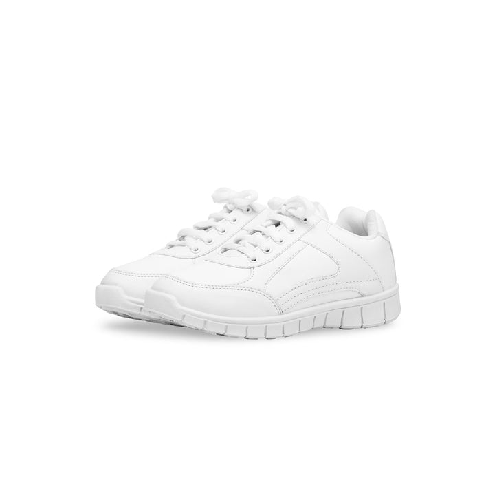 Girls White Sports School Shoes SK0057