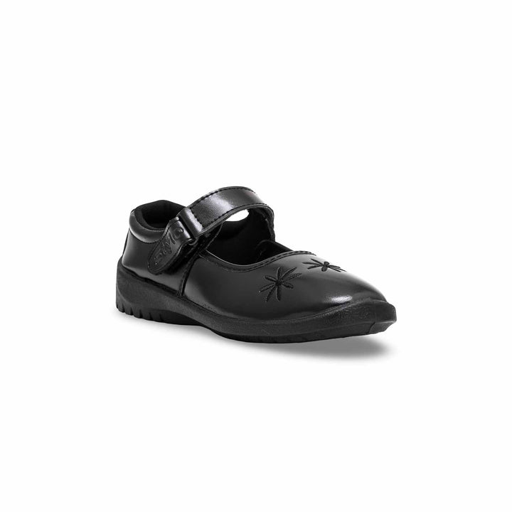 Girls Black Velcro Strap School Shoes  SK0065