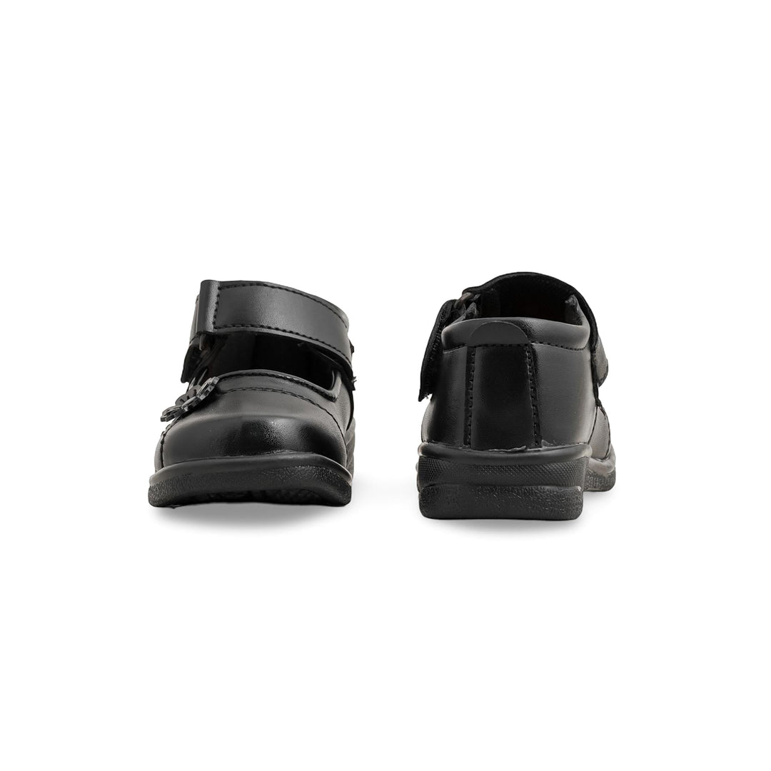 Girls Black Velcro Strap School Shoes SK0068