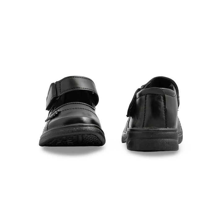 Girls Black Velcro Strap School Shoes SK0069