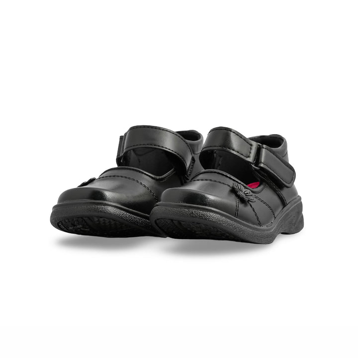 Girls Black Velcro Strap School Shoes SK0069