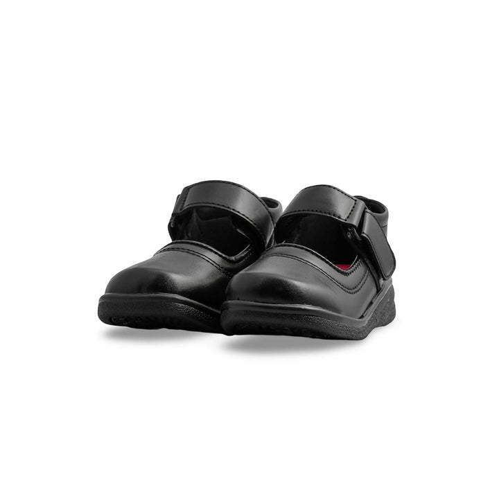Girls Black Velcro Strap School Shoes SK0070