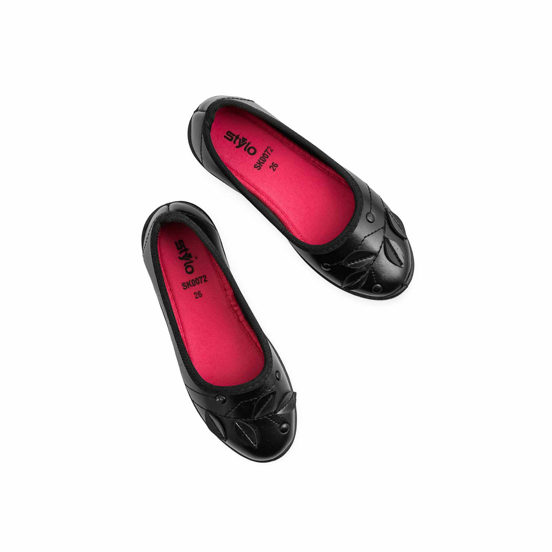 Girls Black School Shoes SK0072