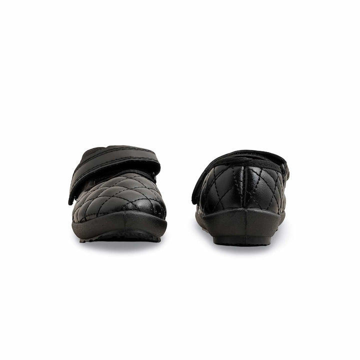 Girls Black Velcro Strap School Shoes SK0074
