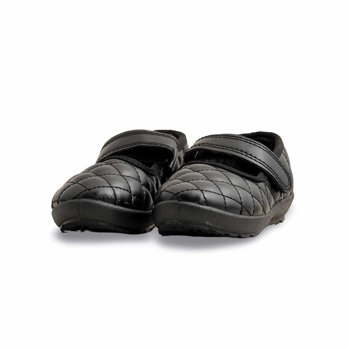 Girls Black Velcro Strap School Shoes SK0074