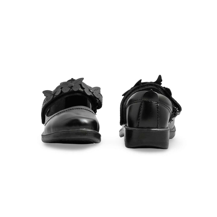 Girls Black Velcro Strap School Shoes SK0078
